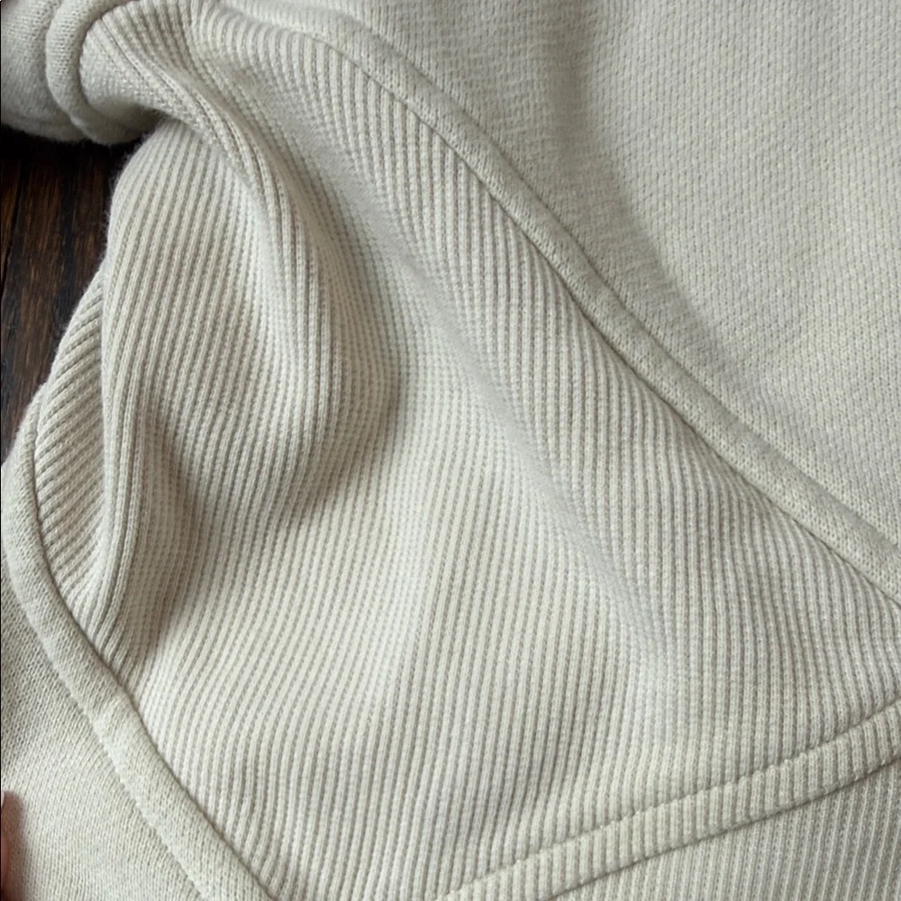 Lululemon x Peloton Scuba Oversized Funnel Neck Half Zip color is Bone size XS/S - Picture 13 of 14